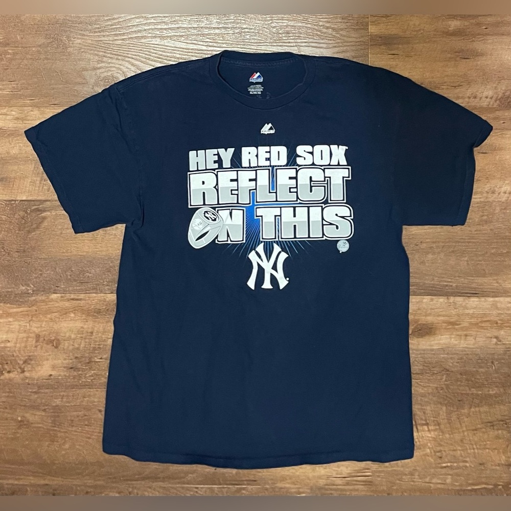 Majestic NY Yankees TROLLING Red Sox t shirt mens size XL
